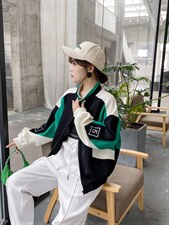 拼色立领外套，其它，魅力布梵