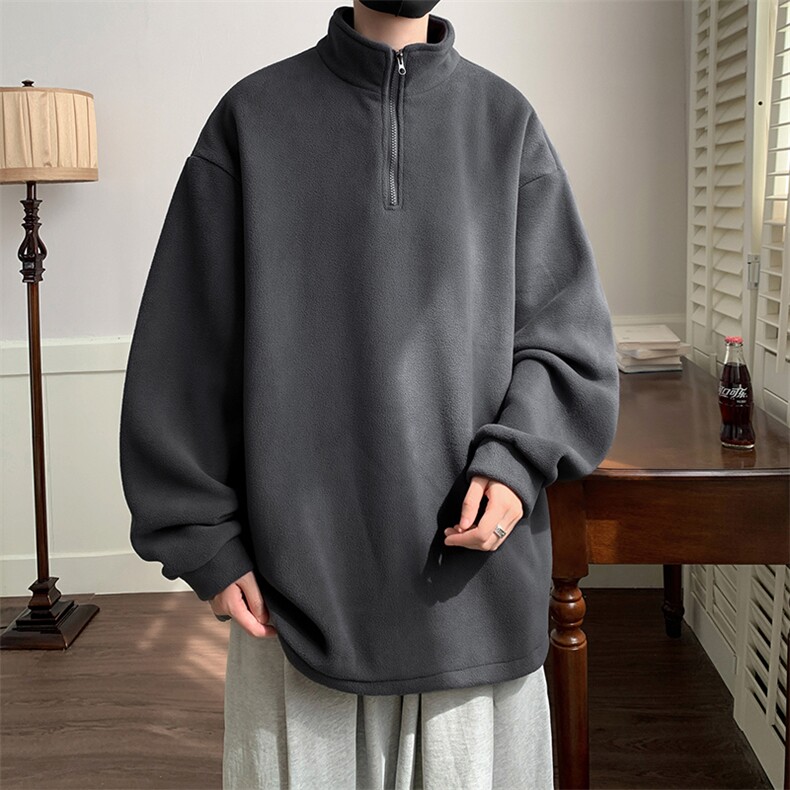 摇粒绒卫衣D5304-TP50控价68多色可选冬季可二开半拉链上衣男,男装卫衣,电商A102-1