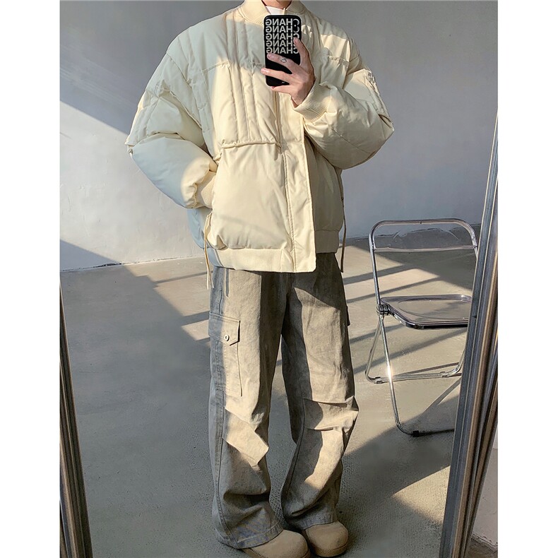 棒球领夹棉棉服男短款冬季加厚棉袄男士保暖棉衣外套 D389 P108图片
