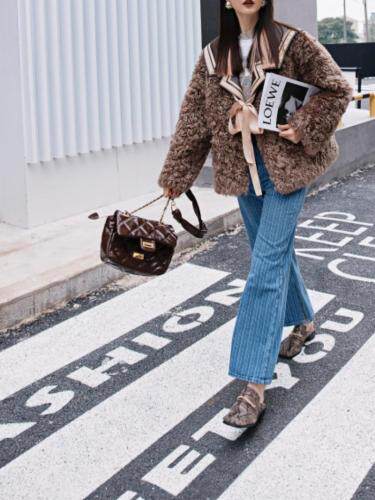 2021冬款皮毛一体，女装，YOUER DENG