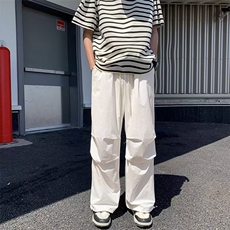 潮牌机能降落伞兵休闲裤男宽松百搭直筒抽绳速干工装长裤XWK57，男装工装外套，星座208-5