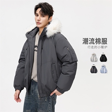 2025新款冬季男士毛领加绒棉衣美式复古棉外套棉袄MY2525-P100，男装棉衣，星座610（原A335）