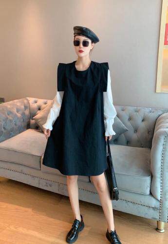 2021秋季高品质假两件设计连衣裙，女装连衣裙，程稀