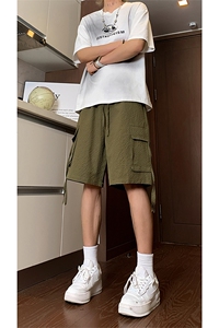 夏季美式高街hiphop泡泡肌理工装速干运动五分短裤货号DK2430P35图片