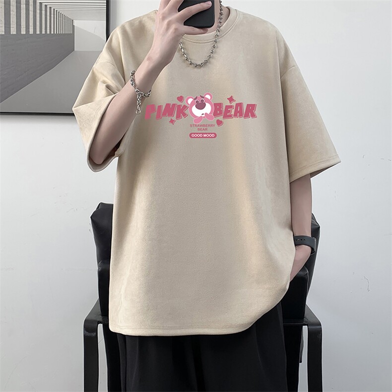 麂皮绒短袖t恤男大码半袖男 大皂风 JD82329-P25图片