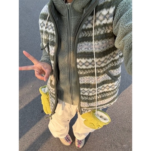 网图现货费尔岛羊羔绒拉链立领保暖马甲背心外套WT45特P75图片