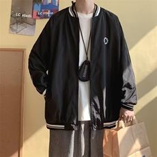 新款美式宽松休闲印花外套男棒球服夹克上衣W1017-P38，男装夹克，星座1109-3
