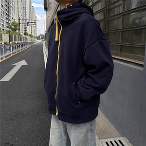 J758-P51 美式拼色设计感小众连帽卫衣秋冬新款小个子时尚百搭图片