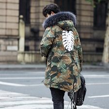 电商B2472019冬季新款迷彩男中长款白鸭绒50绒羽绒服MY818P220，男装羽绒服，电商B247