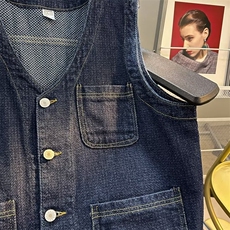 美式复古工装牛仔马甲男女生休闲无袖上衣服宽松外套百搭，男装背心/马甲，星座601-1