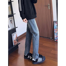 黑色TP22微辣弹力直筒中高腰长裤阔腿裤2025年春季男装牛仔裤合体，男装牛仔裤，星座302A-2