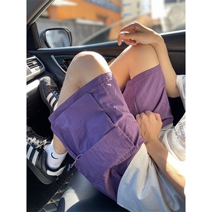 夏季美式高街冰丝hiphop运动五分工装裤短裤货号DK2428P38图片