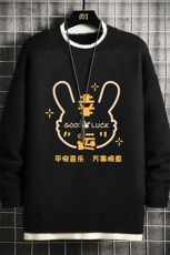 控78假两件毛衣男大码加绒针织衫男毛线衣M80297-P55加绒P70，男装针织衫/毛衣，电商A040A