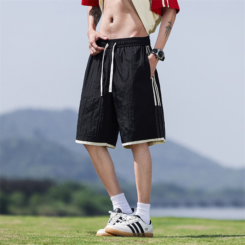 三条杠条纹短裤夏季糖果色男速干运动透气清凉短裤Q29137-特P25,男装牛仔裤,星座610（原A335）