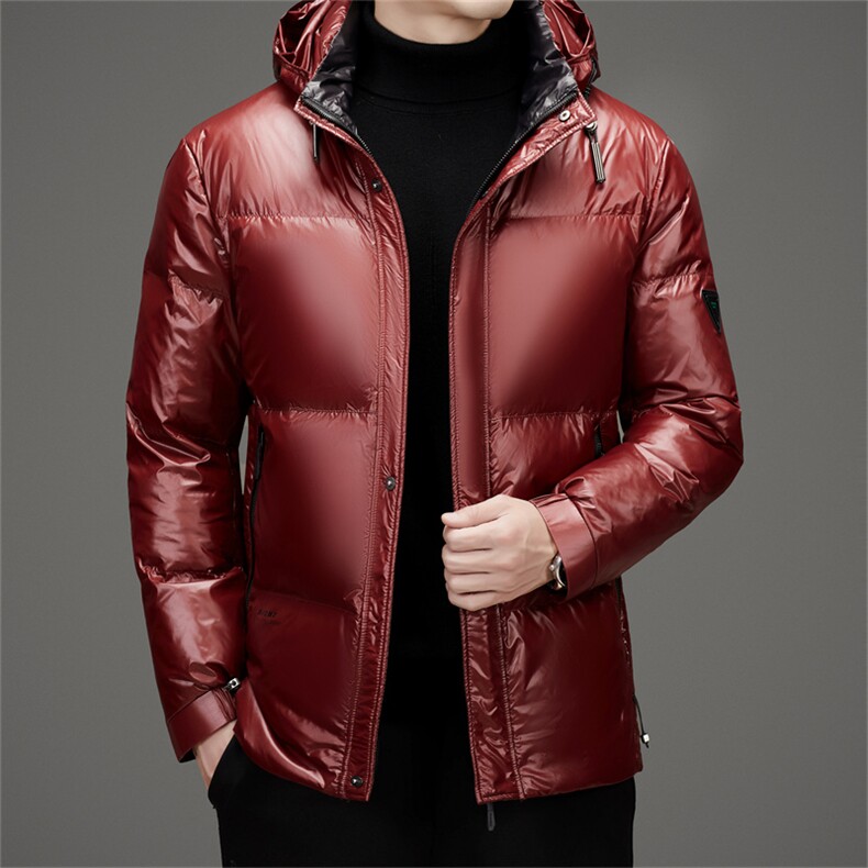 新标90绒防水黑金羽绒服外套男士秋冬时尚休闲拆卸帽羽绒服大衣图片