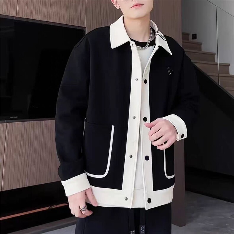 (网图)摇粒绒加棉棉服翻领拼接开衫轻奢棉衣313B-JK72加棉-P105,男装棉衣,星座313B