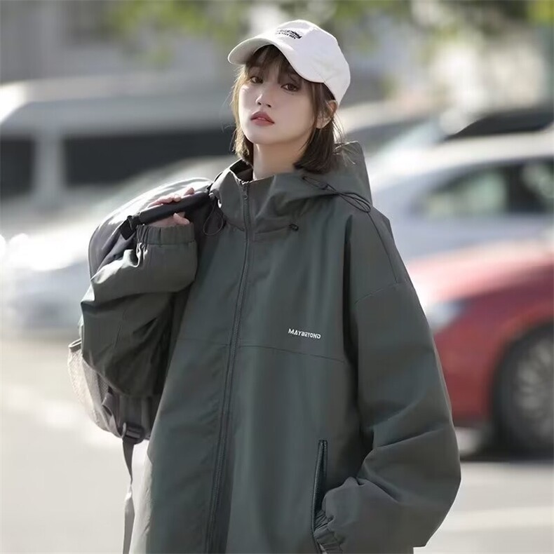 连帽防风冲锋衣男外套春秋款潮牌户外情侣登山服机能工装帅气夹克,男装夹克,星座1210-1