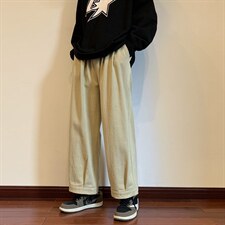 秋季新款宽松褶边工装休闲裤XZ604-KG35-P55控68，男装工装外套，星座604