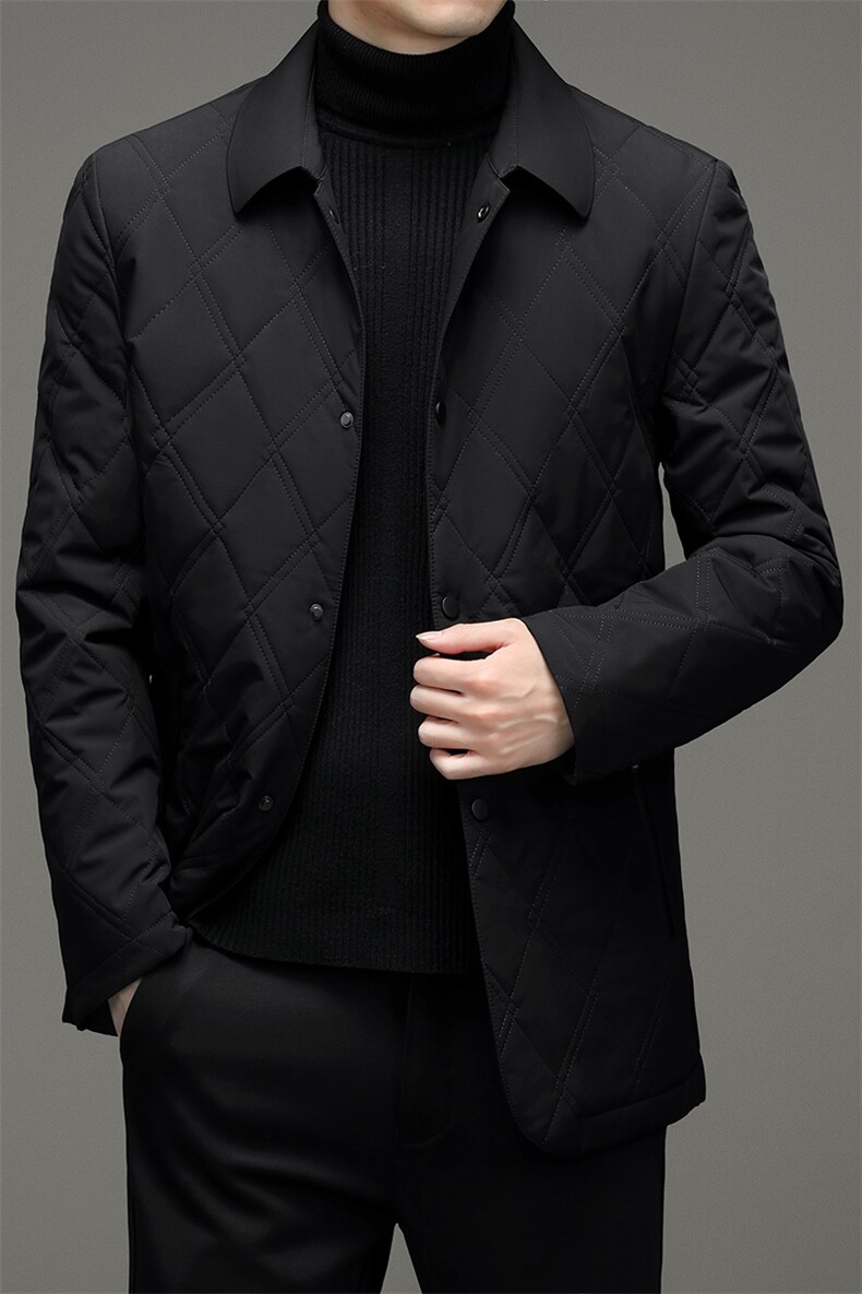 冬季外套男棉衣中年商务翻领棉服休闲上衣爸爸装棉袄2023新款,男装棉衣,电商B212（原钱塘6029）