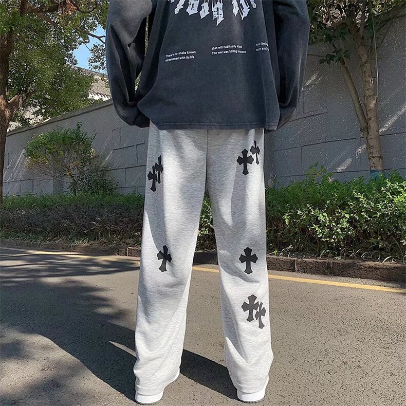 高街美式裤子男秋冬加绒十字架裤子K956P35,男装休闲裤,星座1116-2
