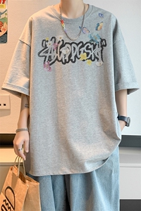已注册/夏季新款内景文艺清新短袖T恤男潮宽松打底衫DT00588/P25图片