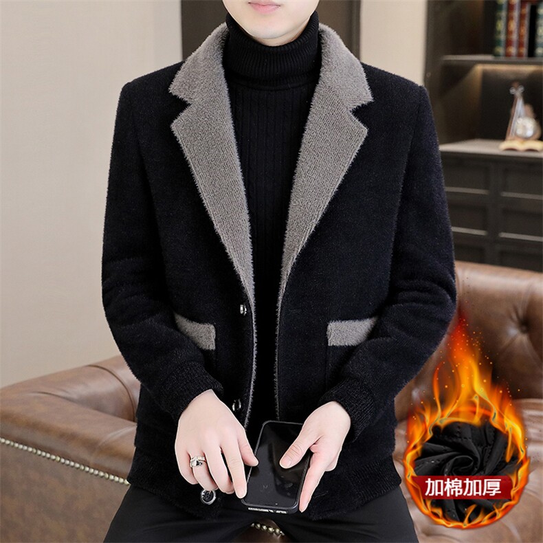 冬季新款男士毛呢大衣外套加棉加厚短款西装领上衣A55P150控238，男装毛呢大衣，电商B226