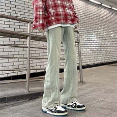 高街牛仔裤男韩版潮流染黄泥2024冬季新款ins直筒长裤RK1217-P45，男装牛仔裤，星座412-3