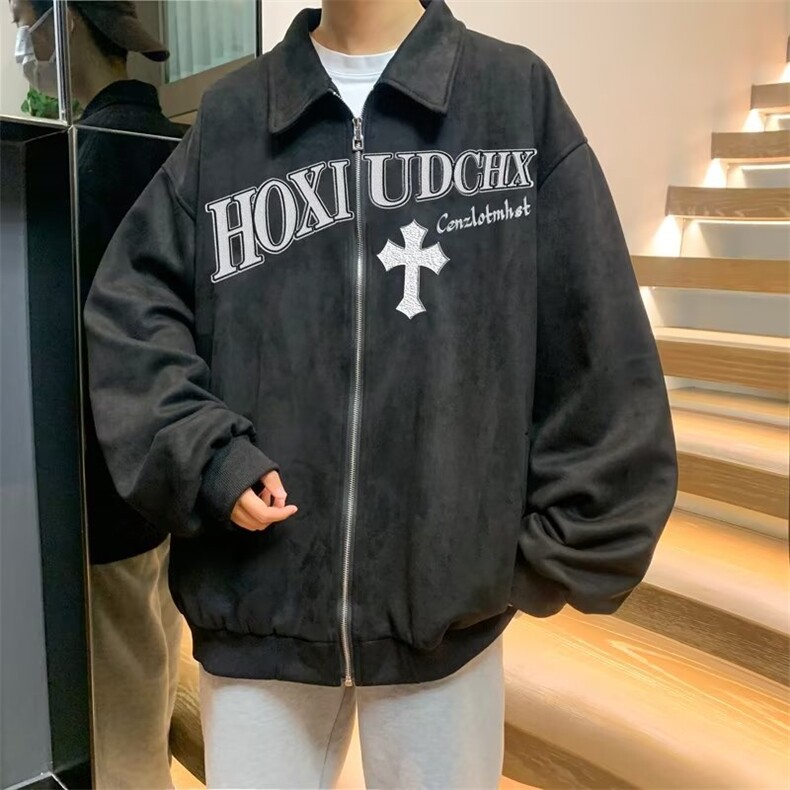 春季新款重磅美式麂皮绒刺绣夹克外套夹克W177P75,男装夹克,星座1116-2