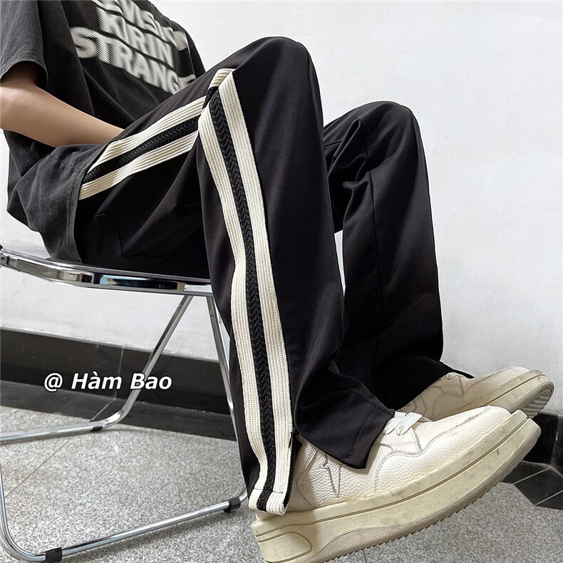 春装美式复古织带编织裤脚拉链开叉休闲裤XZ502-K639-P55控79,男装休闲裤,星座502