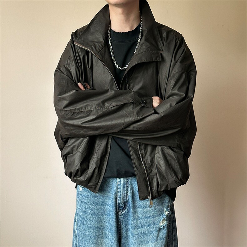 现货新款-复古高级感短款夹克外套秋冬潮牌上衣A351-AJ2589-P125,男装夹克,电商A351
