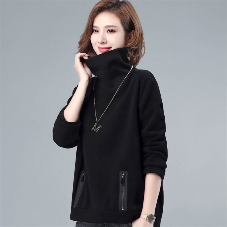 2022年秋冬款高领卫衣休闲拉链打底衫女加厚加绒，女装卫衣/绒衫，涵誉