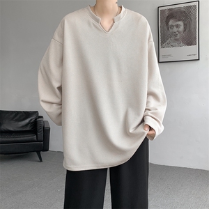 8XL-M长袖打底衫T恤V领针织体恤麦穗条卫衣加肥加大码TX3102特P35图片