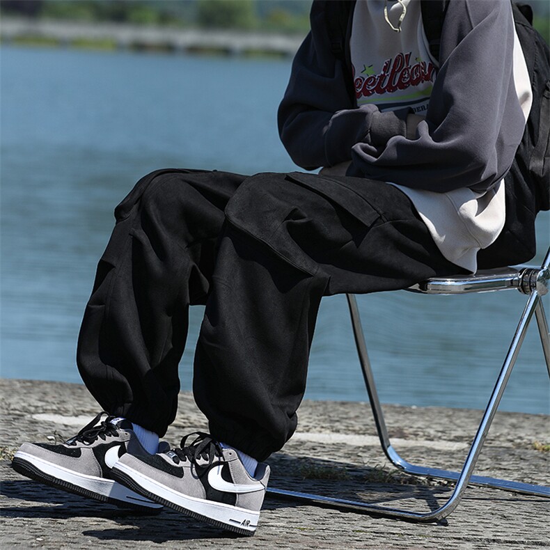 已出货宽松束脚裤设计感休闲裤长裤男KD617-P6088,男装休闲裤,电商D312-1