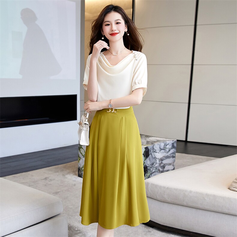 时尚套装裙女夏新款蕾丝拼接名媛气质半身裙高端精致两件套连衣裙,女装套装/套裙,时尚俏佳人