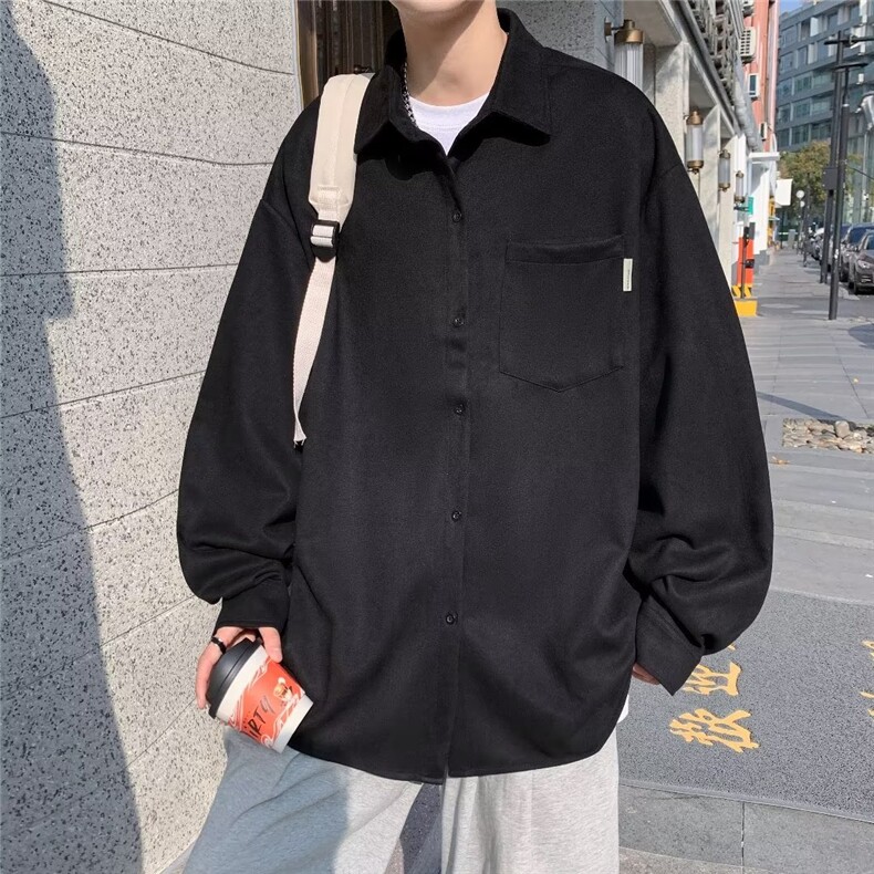 男纯色衬衫潮流气质长袖青春流行文艺新款日系J582P40,男装衬衫,星座1116-2