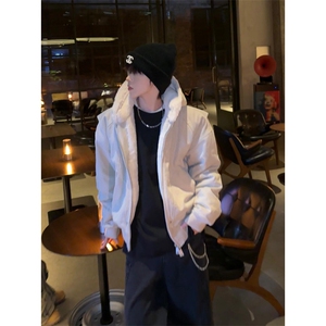 现货高品质美式高街冬季重磅硬挺短款座山雕毛领棉衣男女加厚外套
