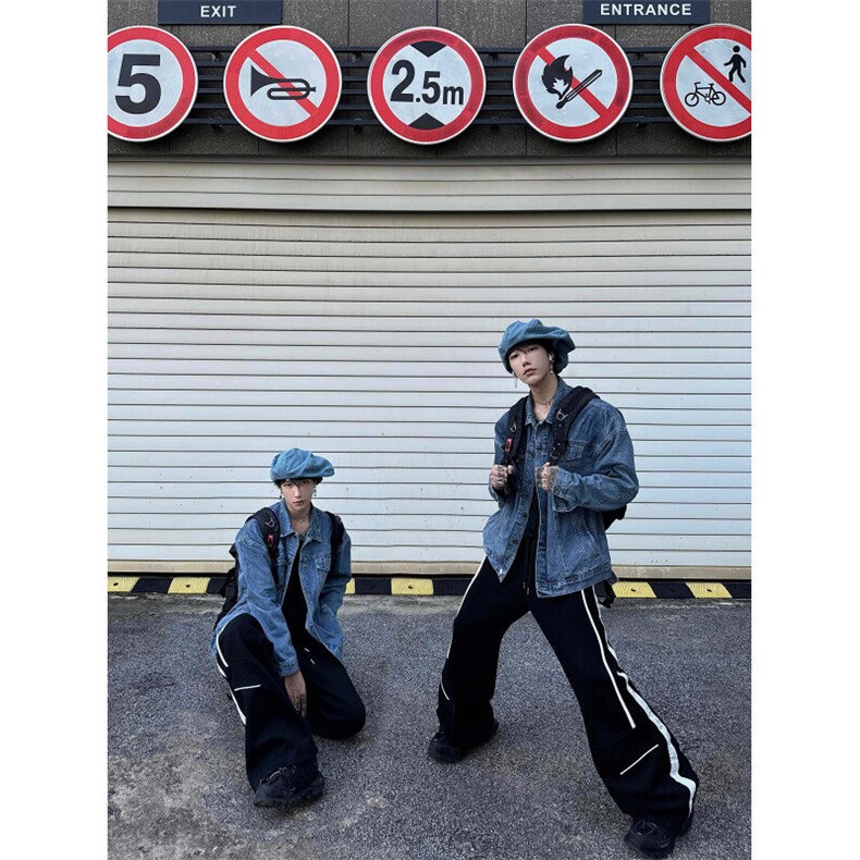 24潮流春秋款运动休闲裤拼接线条小众长裤1002-1BK2326-P70，男装休闲裤，星座1002-1