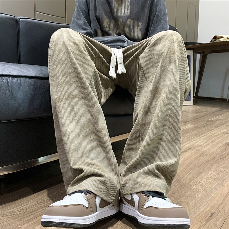 灯芯绒扎染工艺新款休闲裤男宽松D329-QM534-P55-控68图片