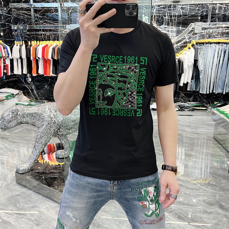 新款时尚高端精品欧货夏季男T恤短袖潮流抖音A227B-A-717-P48图片