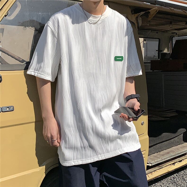 港风弧形设计短袖T恤男大码情侣男士短袖T恤男DT8765P30控49,男装T恤,星座226-1