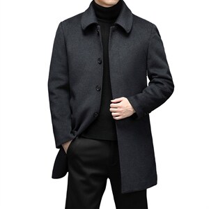 2023冬季休闲羊毛大衣中年男爸爸装冬季中年时尚外套YYN1807-P245，男装毛呢大衣，电商B212（原钱塘6029）