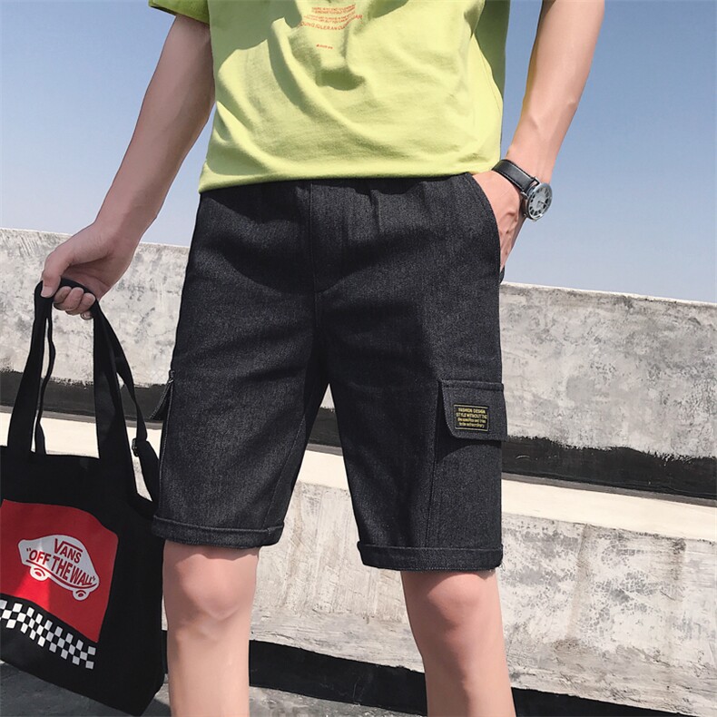 夏季休闲裤五分裤  韩版潮流中裤牛仔短裤男D/图片