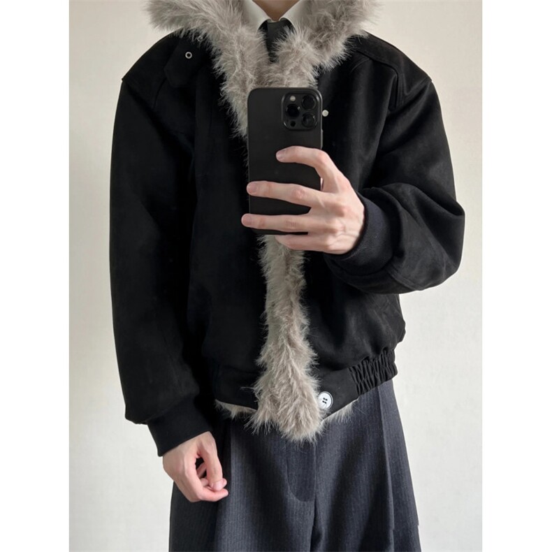 网图 美潮麂皮绒座山雕棉服外套 W1852图片