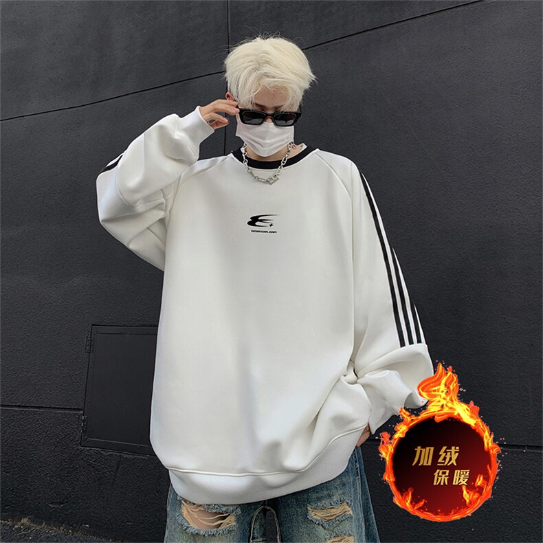 抖音得物供货提供视频秋冬重磅美式宽松织带圆领卫衣0303,男装卫衣,电商A486