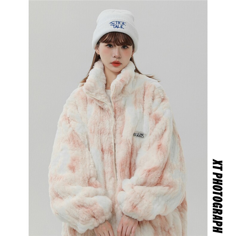 潮流高端兔毛羊羔绒棉衣立领毛绒外套男女款XZ201-2Y20-P148,男装棉衣,星座201-2