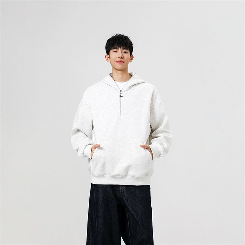 现货潮牌半拉链连帽卫衣男2025秋季新款百搭上衣-A2217TP48，男装卫衣，电商B241