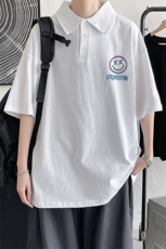 港风polo衫休闲潮大码情侣男女翻领纯色短袖T恤DP7229P35控，男装Polo衫，星座227-7
