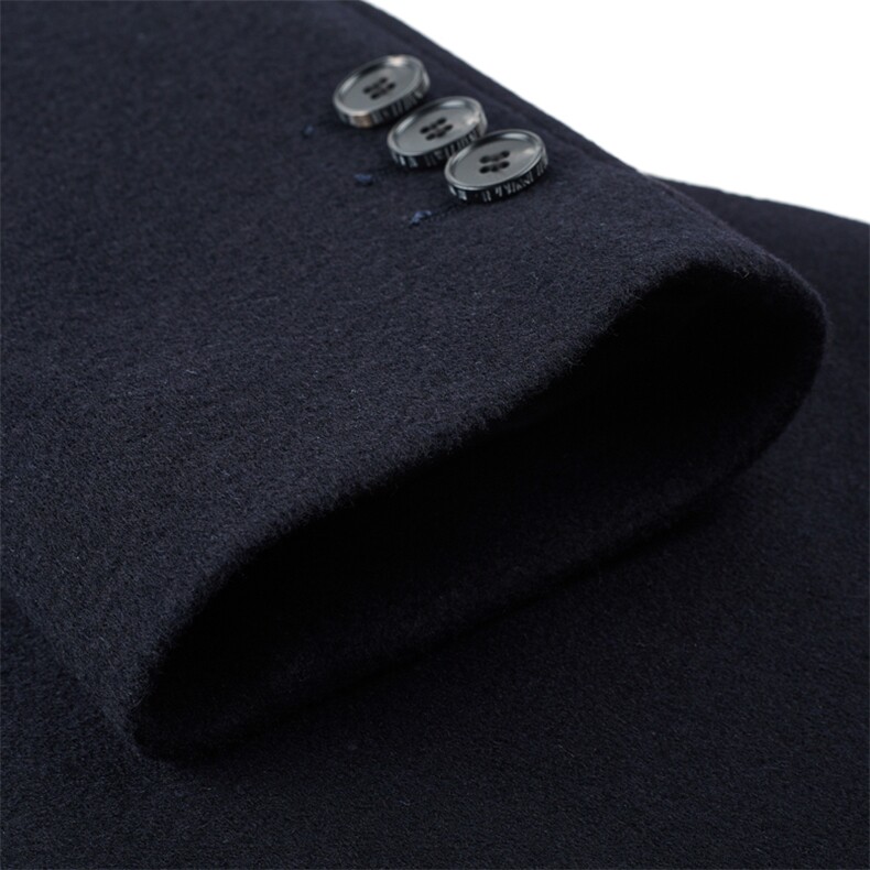 男士水貂毛领派克服外套休闲翻领加绒内胆皮草大衣尼克服中长款,男装毛呢大衣,电商B360