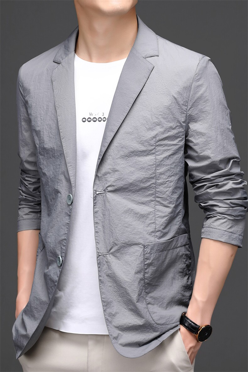 D1058男士2022年春夏新款薄款西服休闲纯色修身小西装便西P150,男装西服,电商B360