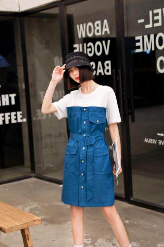 休闲收腰连衣裙夏季，女装连衣裙，登石木子